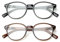 OKH Blue Light Bloqueo gafas de lectura para hombre mujer eyewear redondeadas anti resplandor/fusión ocular reducir los dolores de cabeza con bisagras(negro+marrón, 2.0)