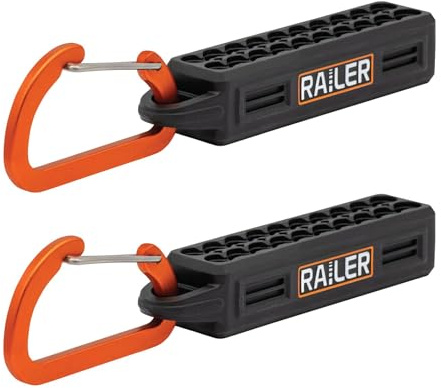 Screwdriver Bit Holder Storage Organizer – Railer 20-Hole Black Bit Holder with Carabiner (2 Pack)
