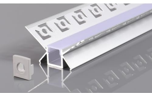 2m LED Alu Profil Unterputz Rigips Trockenbau Schiene Kanalprofil mit Milchglas Abdeckung Kanal System für LED-Streifen Profil W