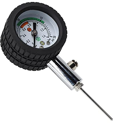 Ball Pressure Gauge, Portable Metal Sports Balls Air Pressure Test Tool with Removable Inflation Needle for Football Basketball Volleyball Soccer and Rugby Balls