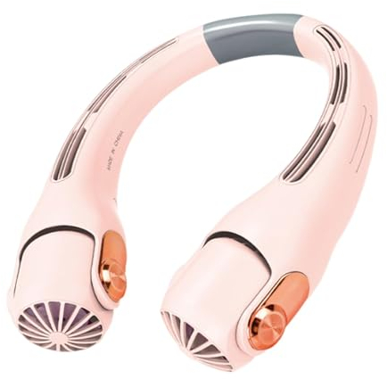 Nackenventilator, 2 Turbo-Ventilatoren Tragbarer Hals Ventilator Leise USB Wiederaufladbarer Neck Fan 3 Geschwindigkeiten Einstellbar Halsventilator USB Persönlicher Ventilatoren Für Reisen, Sport