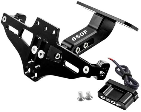 GQUIKGW License Plate Holder For Suzuki GSX650F GSX 650F GSX650 F 2008-2015 2014 2013 2012 2011 2010 2009 2008 Motorcycle License Plate Holder Number Plate Frame(Black- Silver)