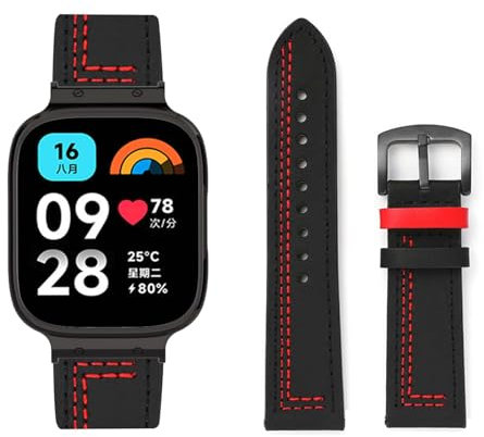 HYSDFFG Cinturino in Pelle per Xiaomi Redmi Watch 3 Active/Redmi Watch 3 Lite, Cinturino di Ricambio in Pelle di Alta Qualità Compatibile con Xiaomi Redmi Watch 3 Active/Redmi Watch 3 Lite (M)
