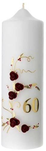 Holyart Candela Anniversario 60 Rose Rosse 225x70 mm