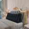 BNCKTRD Dicklich Rückenkissen Lesekissen für Bett und Couch, Rückenlehne Kopfende, Dreieckiges Sofakissen Bücherkissen, Wandkissen für Bett Herbst Winter, mit maschinenwaschbarem Schwarz 180cm