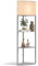 HOMCOM Corner Floor Lamp with Shelves, Modern Tall Standing Lamps for Living Room, Bedroom, with Chain Switch Bulb not Included, Light Grey