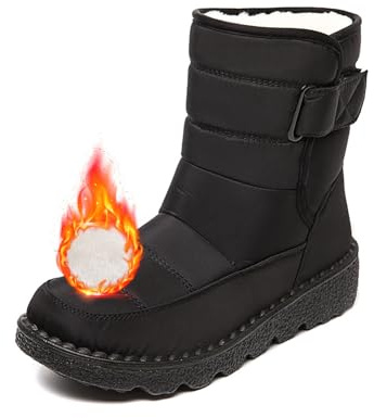 Damen Wasserdicht Rutschfeste Warme Knöchel Schneestiefel Plattform Warm Fell Gefüttert Thermo Winter Stiefeletten Orthopädische Schuhe