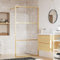 Homgoday Mampara de ducha Walk-in de cristal transparente ESG 100 x 195 cm dorado, decoración de pared de ducha fija, grupo de ducha a pared, pared de ducha deslizante, pared de ducha Walk-in para