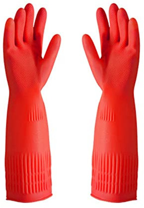 Guantes de Limpieza de Lavavajillas, Largos Guantes de Látex de Goma, Impermeables, Reutilizables - Para Cocina, Jardín, Limpieza (S, 38cm)