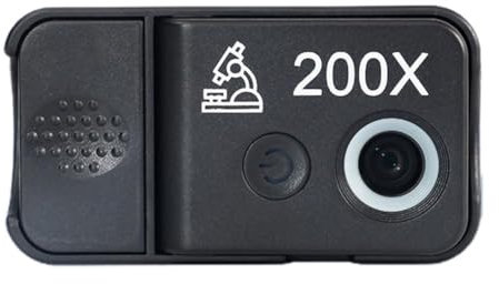 Microscope portable ABS pour tous les modèles de téléphone Grossissement 200x Application Polariseur CPL sans poche cadeau futuriste LED/UV Grossissement stable 400x gadgets futuristes portables