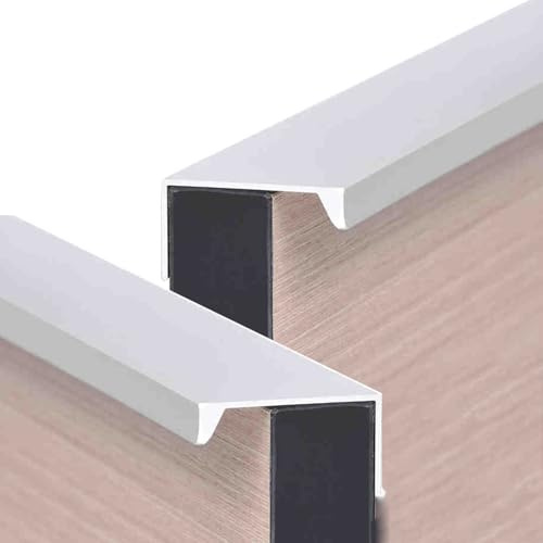 JMCXSM592 2 Stück Versteckter Möbelgriffe Silber Schrankgriff Aluminium Profilgriff Türklinke Aluminium Farbe,Kleiderschrank Türöffnung Handgriff invisibilità,Schubladen Knöpfe (Rechtwinklig,1000mm)