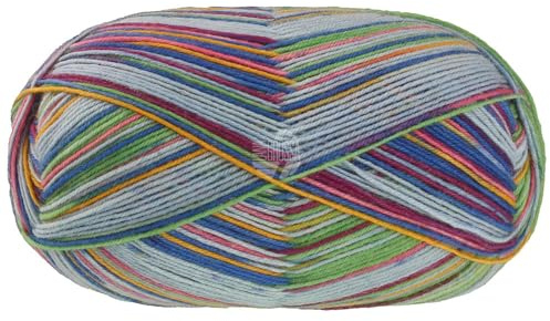 LANA GROSSA Meilenweit Caprese | Sockenklassiker, bedruckt und waschmaschinenfest | Handstrickgarn aus 80% Schurwolle & 20% Polyamid | 100g Wolle zum Stricken & Häkeln | 420m Garn FB 7038