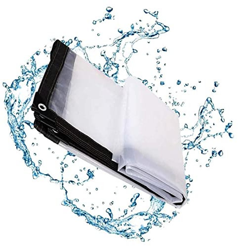 Bâche transparente imperméable 4 x 6 m - Bâche de protection en plastique durable avec œillets - Protection en plastique durable pour bateaux, meubles de jardin et bâche de piscine