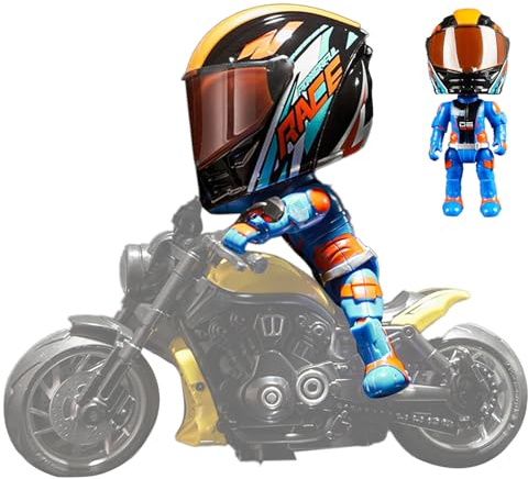 Transformator-Fahrradfigur: Flexible Puppe für Motorrad, Modell Cabrio, Schreibtischdekoration, Modell Motorradfahrer, detailliertes Display