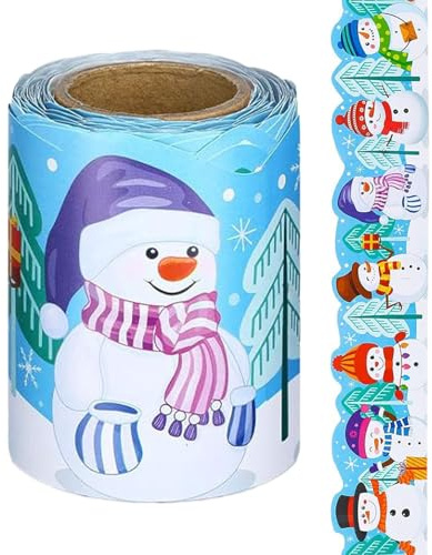 Pinnwand Bordüre - Niedliche 10 Meter Weihnachtsparty Zubehör,Winterliche Klassenzimmer Poster Bordüre - Für Klassenzimmer Schulen Schlafzimmer Kreidetafeln Parties Whiteboards Fenster