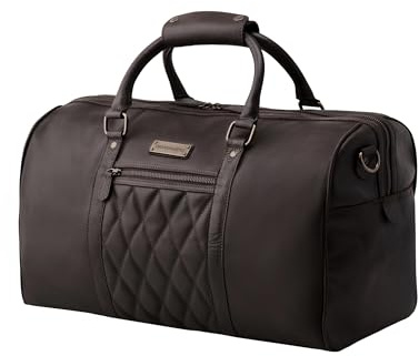 DRAKENSBERG Leder Weekender 'Mitch' (46cm) kleine Reisetasche, Damen, Herren, zulässiges Flug Handgepäck | 25L, Kaffee-Braun, DR00345