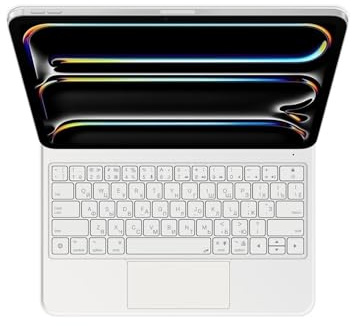 NFQZAWSKX Accessories Touchpoint Control Keyboard Compatible with iPad Pro 13 inches M4 2024, Support Multiple Languages Options(White+Russian)
