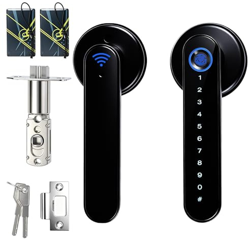 Smart Door Lock, WiFi Fingerprint Door Lock, 7-in-1 Electronic Fingerprint Keyboard Password Bluetooth Smart Lock for Home Bedroom Hotel Office Apartment