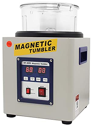 NEWTRY KT-205 Digital Display Magnetic Tumbler Jewelry Polisher Finisher Super Finishing Polishing Burnishing Machine 2800RPM (220V)