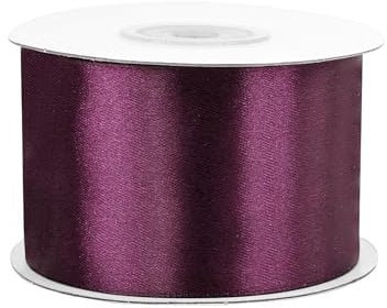Satinband 50mm x 25m Rolle - FARBAUSWAHL in 3/6/12/18/25/38/50/75/100mm - farbecht & waschbar - Schleifenband für Hochzeit - Geschenkband zum Verpacken Dekorieren Basteln - Beere 280