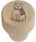 19mm 'Cat Wearing Scarf' Wooden Bottle Stopper/Cork (BS00005900)