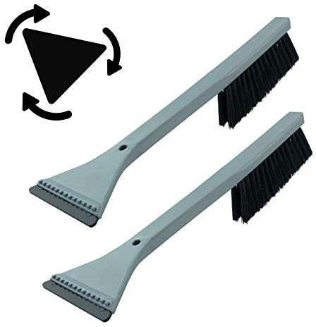 L&P A060 2 Stück Eiskratzer Murska Auto Eisschaber 365mm Dreieck Schaber Schneebesen Schneebürste HIPS lang Schneefeger Bürste Besen Feger Original Finnland TOP Qualität (2 Stück Silber Grau Schwarz)