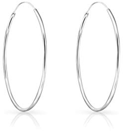 DTPsilver® 925 Sterling Silber Creolen Ohrringe - Klein/Mittelgroße/Groß - Dicke 1.2 mm - Durchmesser: 35 mm