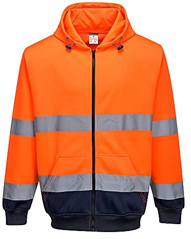 Zweifarbiger Kapuzenpullover mit Reißverschluss vorne