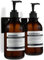 MaisoNovo Shampoo and Conditioner Dispenser - Set of 2 Shower Soap Dispenser Wall Mounted - 500ml Amber Plastic Bottles with Black Pump - No Drill Shower Gel Dispenser