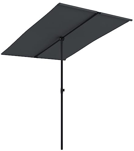 vidaXL Sombrilla de jardín con Palo de Aluminio Negra 2x1,5 m