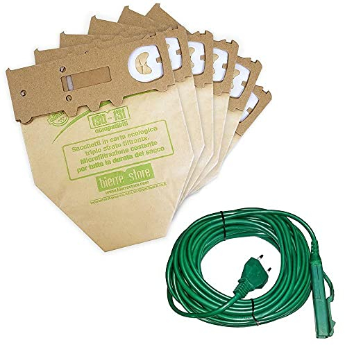 SACCHETTI FOLLETTO VK 131 VK 130 12PZ CAVO 10 METRI VORWERK KOBOLD SACCHI COMPATIBILI