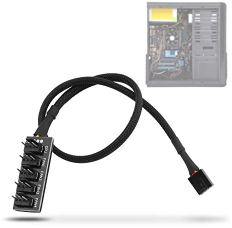 Yosoo Health Gear PWM Fan Hub, 4-poliger PWM-Hub, 5 Wege für Lüfter, PC, CPU, Chassis Adapter