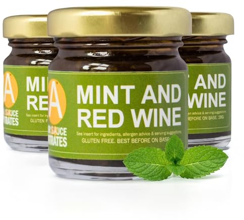 Mint & Red Wine Cooking Sauce (3 Jars x 28g) | Award-Winning Mint Sauce Concentrate for Lamb, Pork, Sausages | Just Add Cream or Crème Fraîche | Marinade, Rub or Stir-Fry | Gluten-Free by SA Sauces
