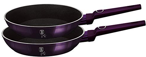 Berlinger Haus Aquamarine Set di 2 Padelle Induzione 22-26cm, Alluminio Forgiato, Antiaderente Ecologico Marmo senza PFOA, Design Metallic Line, Adatto a Tutti i Fornelli, Piano Vetroceramica, Gas