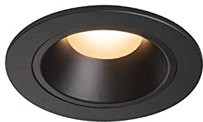 SLV Deckeneinbauleuchte NUMINOS® DL S / LED Spot, Fluter, Deckenstrahler, Deckenleuchte, Einbau-Leuchte, Innen-Beleuchtung / IP20/IP44 2700K 8.6W 670lm schwarz 55Grad