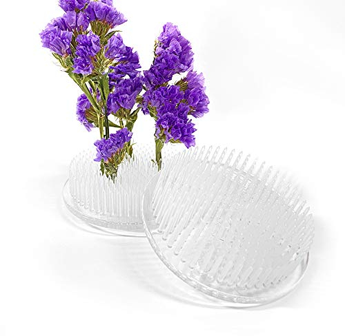 alladaga 2 Stücke Blumensteckiggel Blume Frosch Klar Kunststoff Rund Blume Halterung für Arrangements, Größe 7 cm