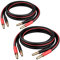 GearIT 14 AWG Speaker Cable with Banana Plugs (2 Pack, 16.4 Feet - 5 Meter) - 14Ga Gauge Banana Wire for Bi-Wire Bi-Amp HiFi Surround Sound - 99.9% OFC Copper, Gold Plated Tips - Black
