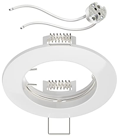 ledscom.de Deckeneinbaurahmen Circ Aluminium Einbaurahmen weiß (LED/Halogen/MR16/50mm) inkl. GU5.3 Fassung