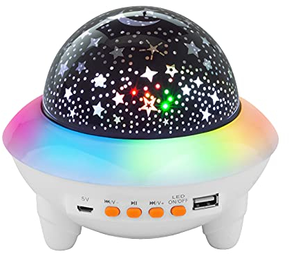 GRIFEMA Projecteur Ciel Etoile Bluetooth - Veilleuse Enfant LED Rotatif, Projecteur Galaxie avec Plusieurs Modes D'éclairage, Veilleuse Etoile Projection pour Enfant, Bebe, Adulte, Noël, Fête