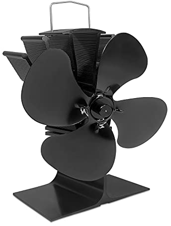 HENGMEI Kaminlüfter Kaminventilator Ofenventilator Lüfter mit 4 Blättern Wärmebetriebener für Holzofen, Kamin
