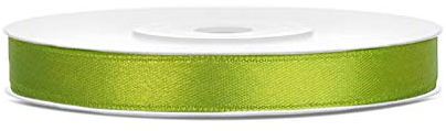 Satinband Polyester Schleifenband Seidenband Geschenkband 6/12/25/38/50/100 mm x 25 m (Größe 6mm x 25m - Farbe Apfelgrün)