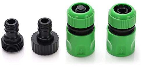 A2ZWORLD Kit 4 Pezzi Raccordo Tubo Acqua Giardino, 2 Giunzione Connettore Rapido 1/2'' + 2 Adattatori per Rubinetto e Tubo Flessibile