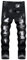 COOSVEN Men Ripped Jeans, Slim Fit Straight Leg, Denim Pants with Holes, Black Ripped With White Patches, 32