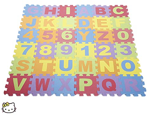 Puzzlematte für Babys und Kinder, 36 Puzzlematte Baby Kinderspielteppich Spielteppich mit Buchstaben A-Z und Zahlen 0-9 Spielmatte rutschfest,36 Stück (26 Buchstaben + 10 Zahlen)