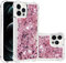 IMEIKONST Compatible with iPhone 12 Pro Max Glitter Case, Liquid Sparkle Quicksand Clear Transparent Sequin Girls Slim TPU Bumper Silicone Shockproof Cover for iPhone 12 Pro Max. Love Rose YBW