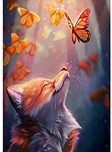 DAERLE Diamond Painting Fuchs für Kinder und Erwachsene - Tier Diamant Bild Set - Full Diamant Malerei für Heimwand-Dekoration 30x40cm