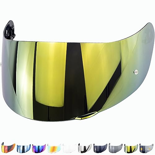 Everalo Visiere Compatible avec Agv K1 - K1s - K3sv - K5 - K55 - S4sv - Stealth SV - Strada - Skyline - Horizon - Compact - Numo - Numo Evo - Visière Gt2 Casque - Pinlock Ready (Or)