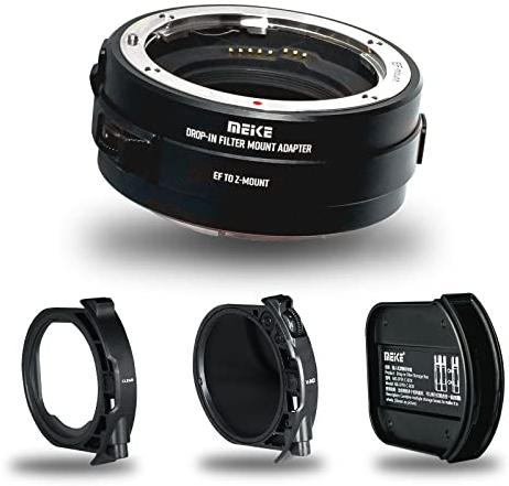 Meike MK-EFTZ-C VND Metall-Autofokus-Mount-Objektivadapter mit Drop-in Variable ND und klare UV-Filter Konverter für Canon EF/EF-S Mount-Objektive auf Z-Mount-Kameras Z50 Z5 Z6 Z7 Z6II Z7II Z30