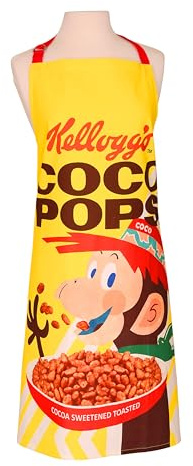 Dexam - Adult Apron, Vintage Kellogg's Coco Pops Design, Adjustable Waist & Neck Straps, Front Pocket, Ideal Kitchen Chefs Apron