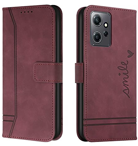 Trugox Handyhülle für Xiaomi Redmi Note 12 4G Hülle Klappbar Klapphülle mit Kartenfach Handytasche Handy Schutzhülle Tasche Leder Wallet Flip Case Slim Book Cover - Bordeauxrot